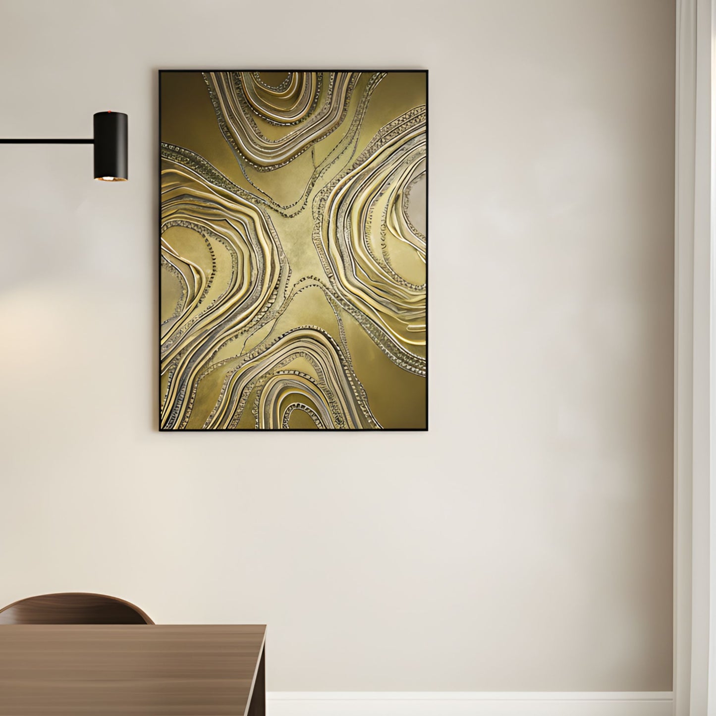 Trace - Premium UV Print Canvas Wall Art - Green ~ 4 ft x 3 ft