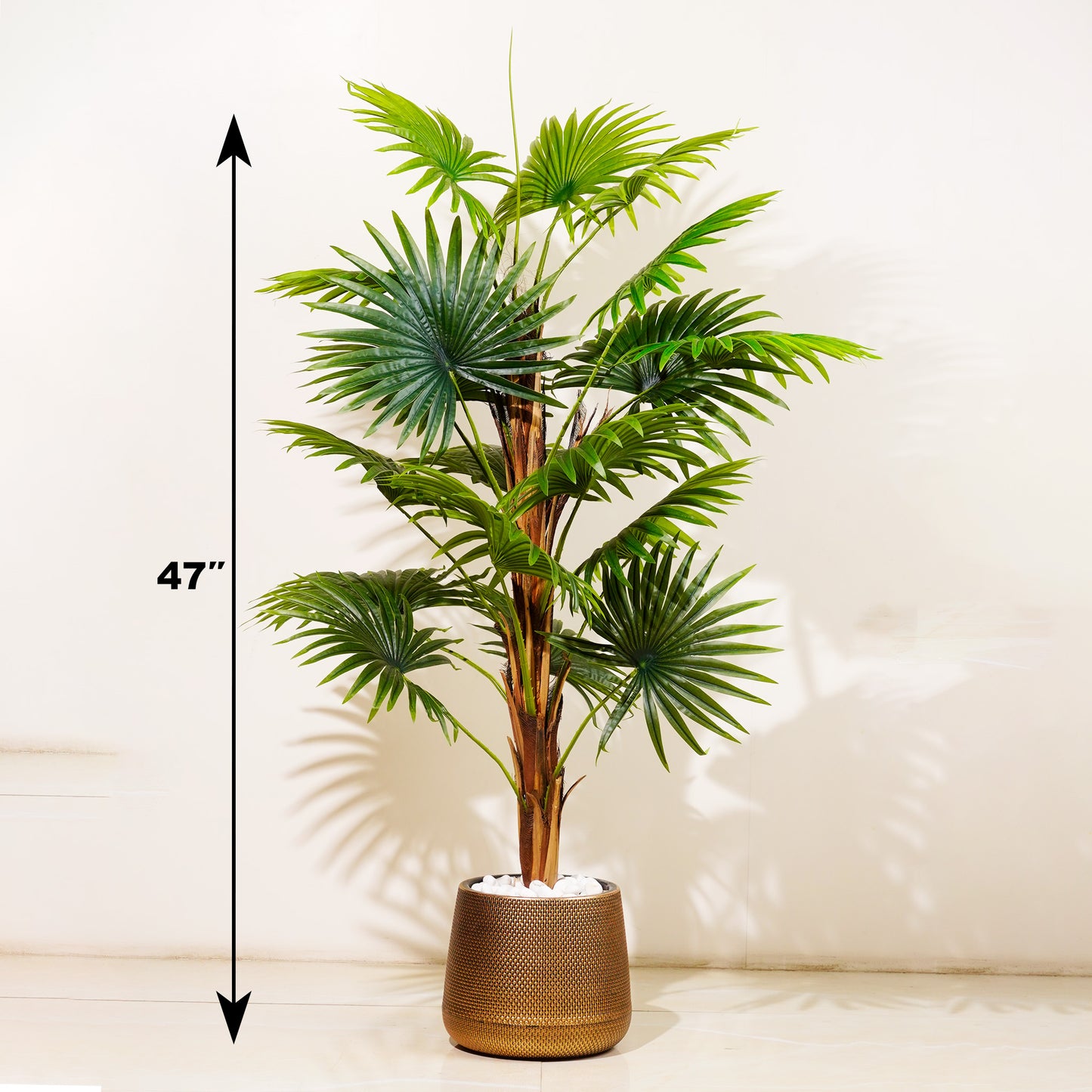 Artificial Trees/Plants Palm Perfection ≈ 4 ft Tall Artificial Fan Palm Tree (Without Pot)