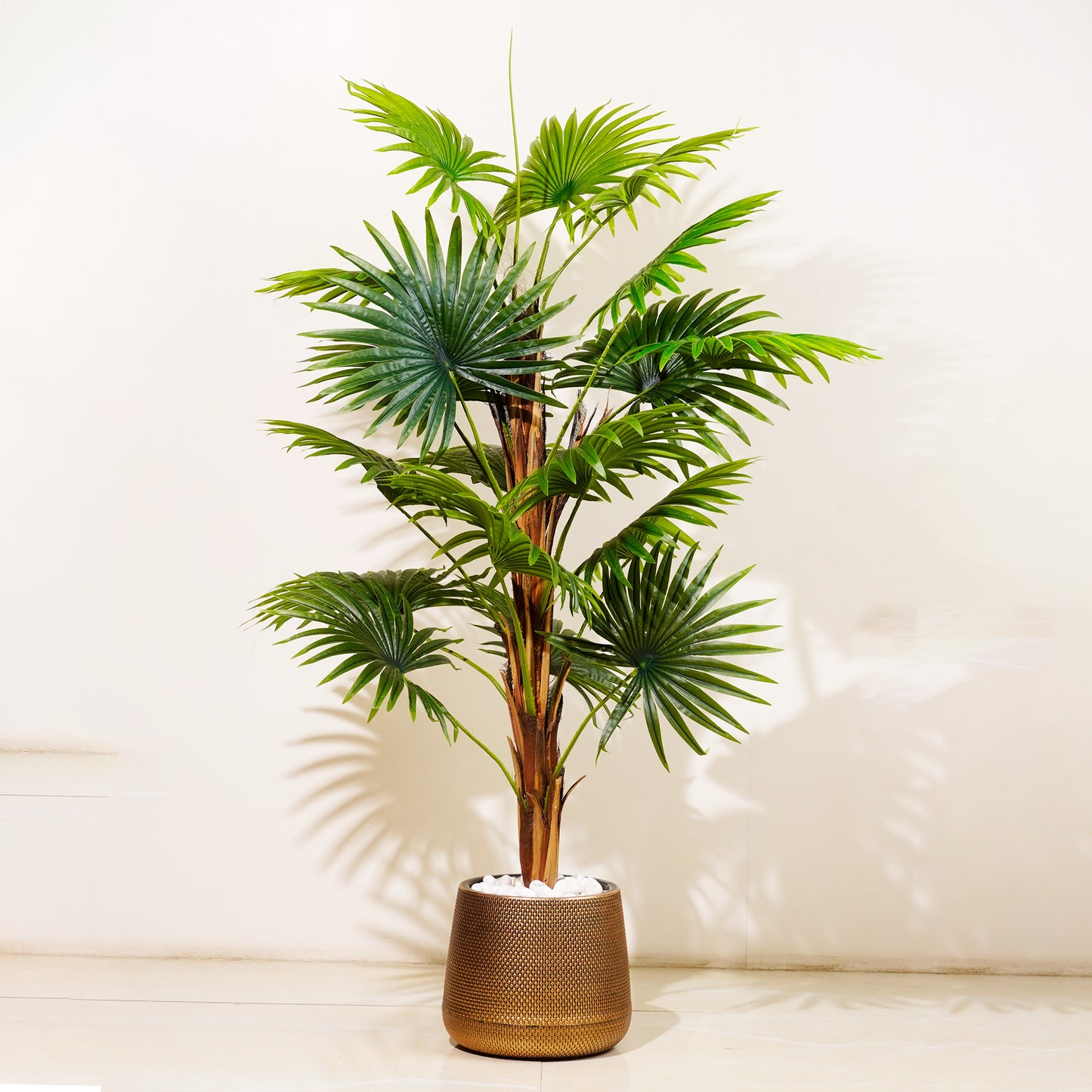 Artificial Trees/Plants Palm Perfection ≈ 4 ft Tall Artificial Fan Palm Tree (Without Pot)