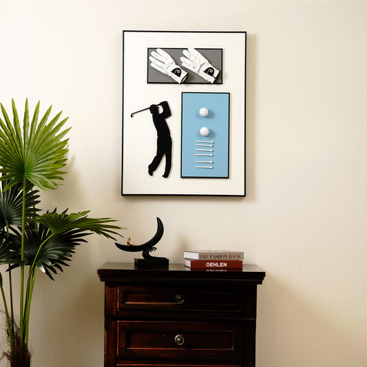 Premium Wall Art Champions' Journey - Golf Inspired Sports Theme Vertical Framed Wall Art