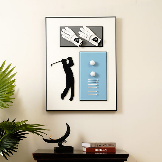 Premium Wall Art Champions' Journey - Golf Inspired Sports Theme Vertical Framed Wall Art