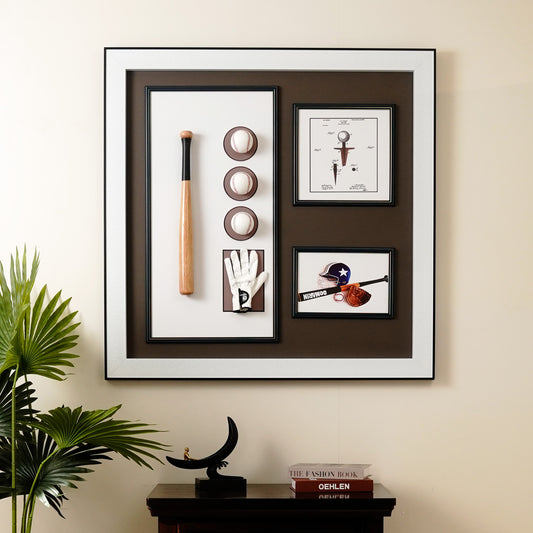 Premium Wall Art Champions' Journey - Baseball Sports Themed Vertical Framed Wall Art