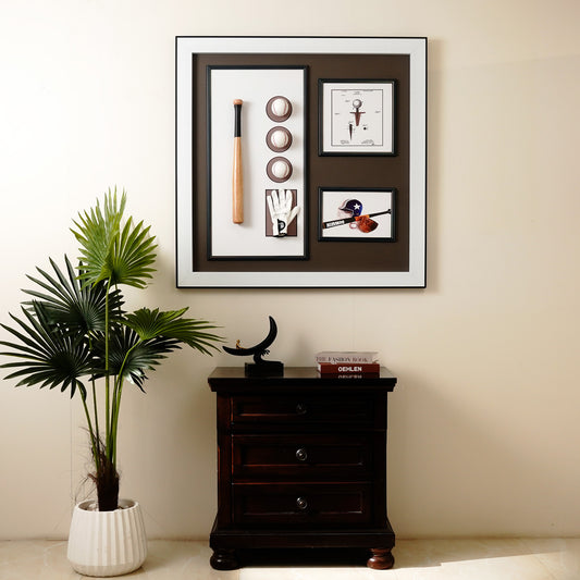 Premium Wall Art Champions' Journey - Baseball Sports Themed Vertical Framed Wall Art