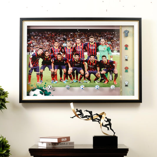 Premium Wall Art Champions' Journey - FC Barcelona Team Football Themed Framed Wall Art