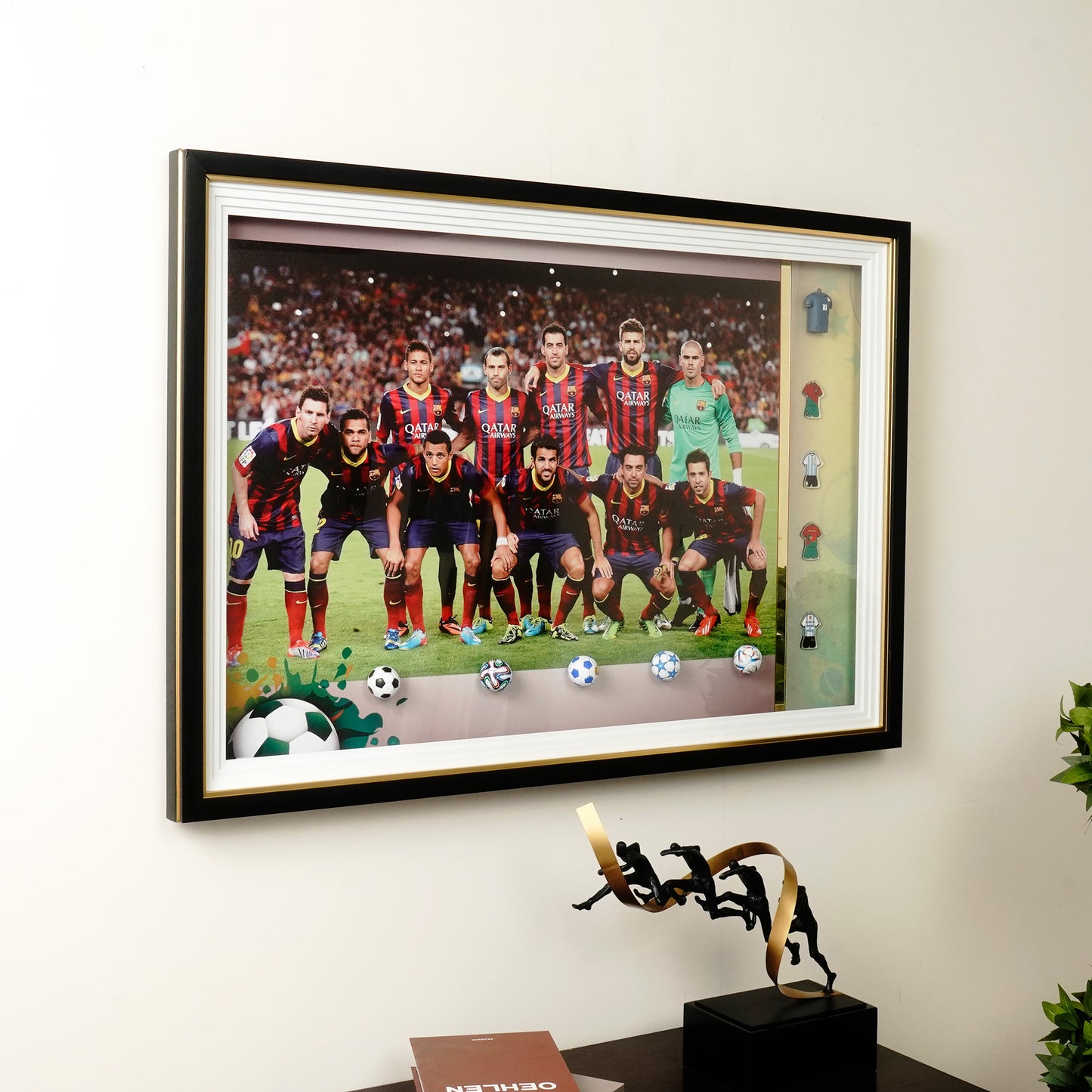 Premium Wall Art Champions' Journey - FC Barcelona Team Football Themed Framed Wall Art