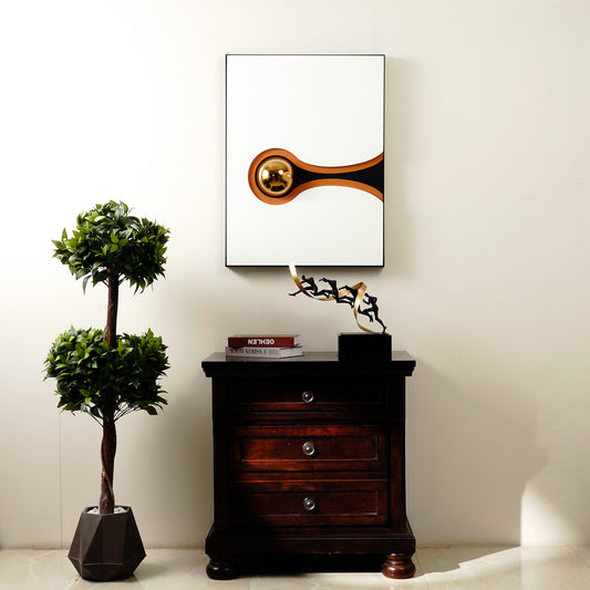 Premium Wall Art Chromatic Harmonies - Orange, Black & Gold Modern Abstract Wall Art