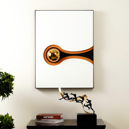 Premium Wall Art Chromatic Harmonies - Orange, Black & Gold Modern Abstract Wall Art