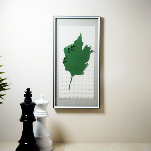 Premium Wall Art Eternal Autumn - Maple Leaves Inspired Glass Framed Vertical 3D Wall Art