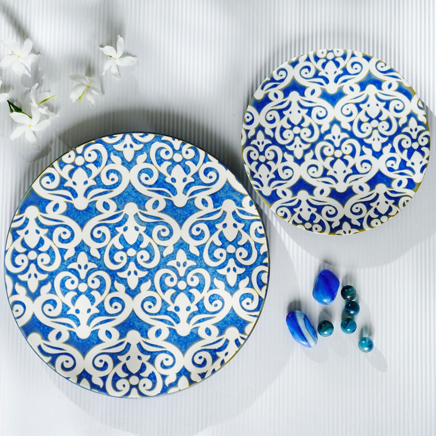 Side Plate Infinite Patterns Fine Porcelain Side Plates - Blue & White (Set of 4)