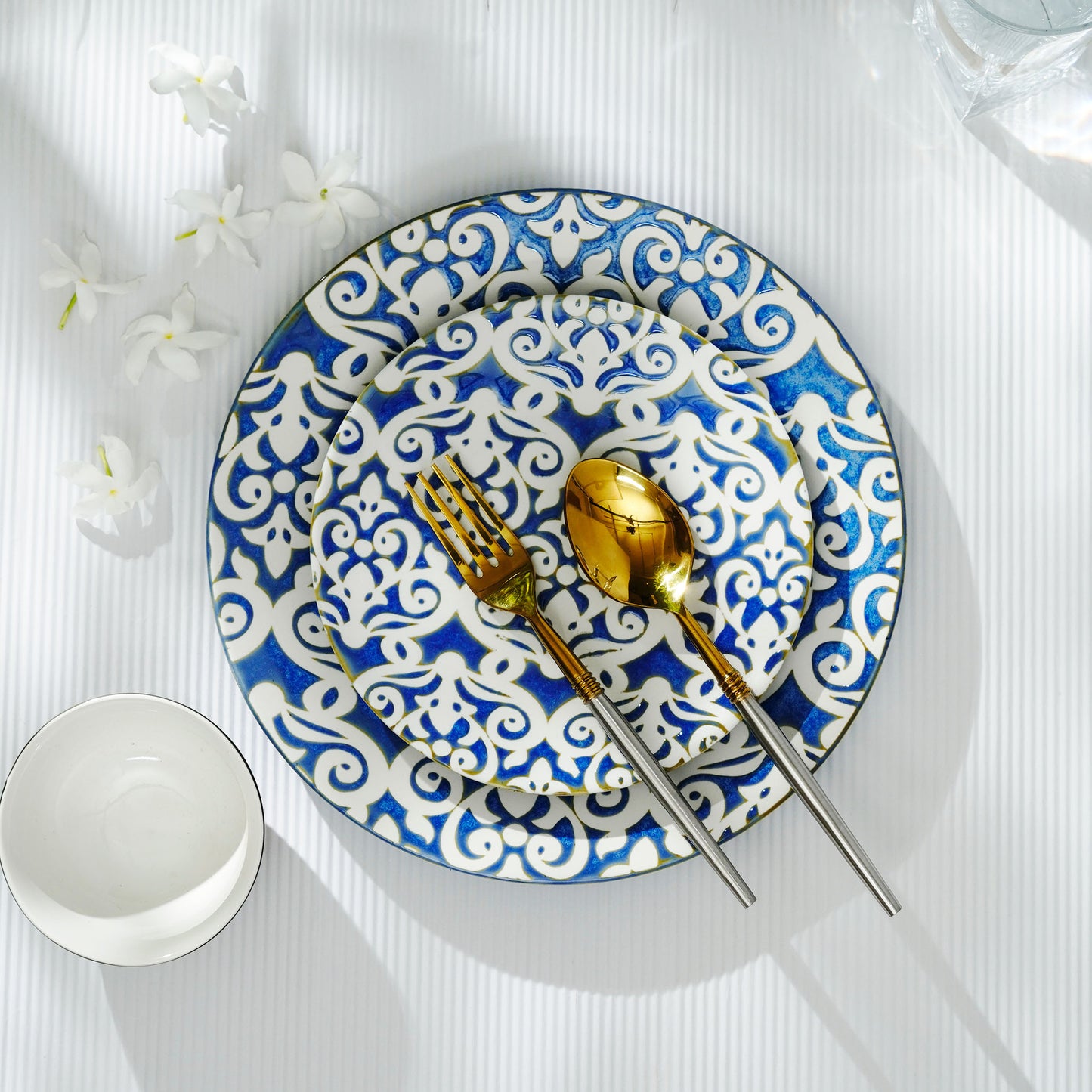 Dinner Plate Infinite Patterns Fine Porcelain Dinner Plates (Set of 4) - Blue & White