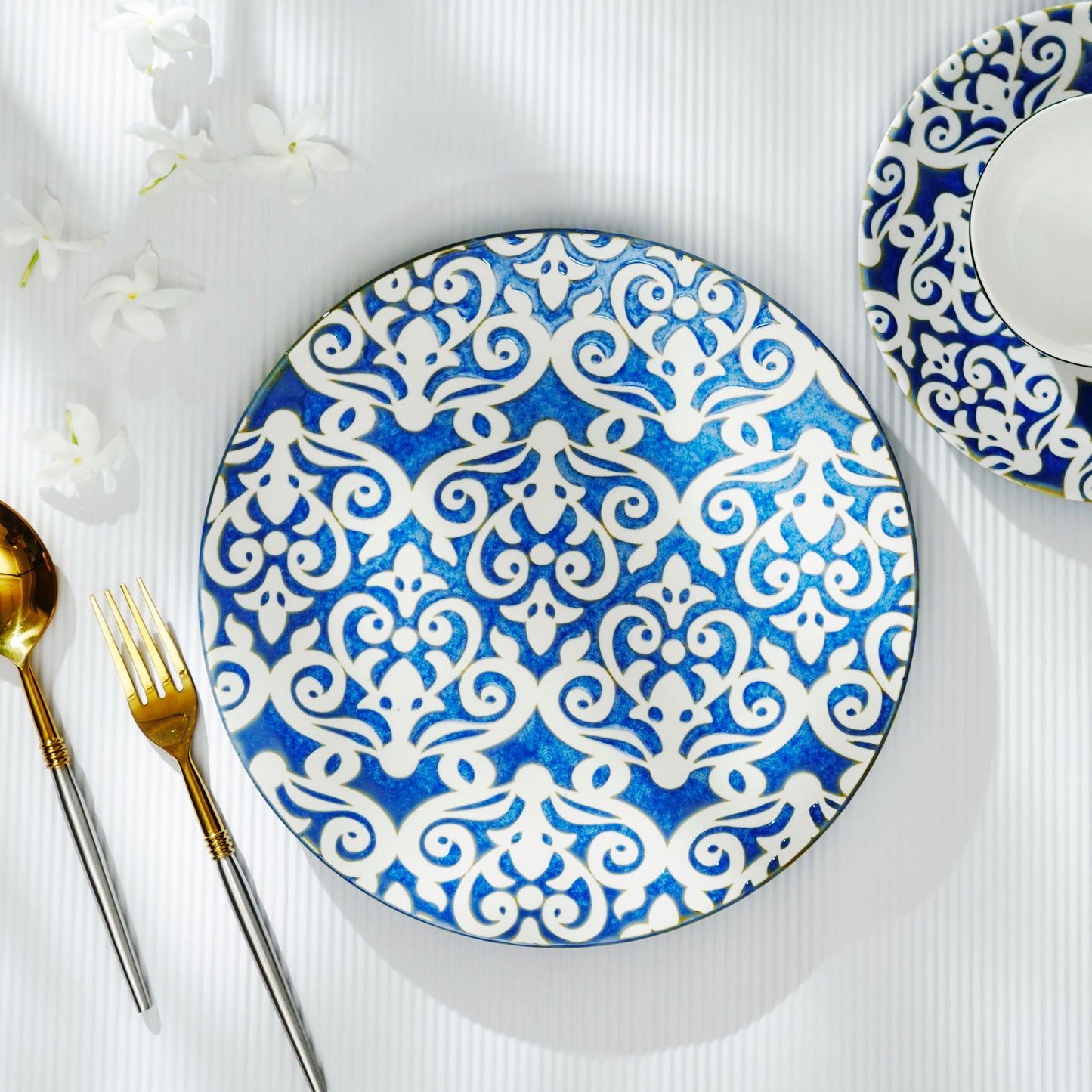 Side Plate Infinite Patterns Fine Porcelain Side Plates - Blue & White (Set of 4)