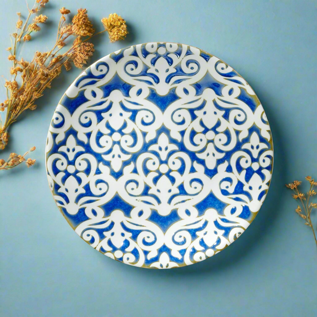 Side Plate Infinite Patterns Fine Porcelain Side Plates - Blue & White (Set of 4)