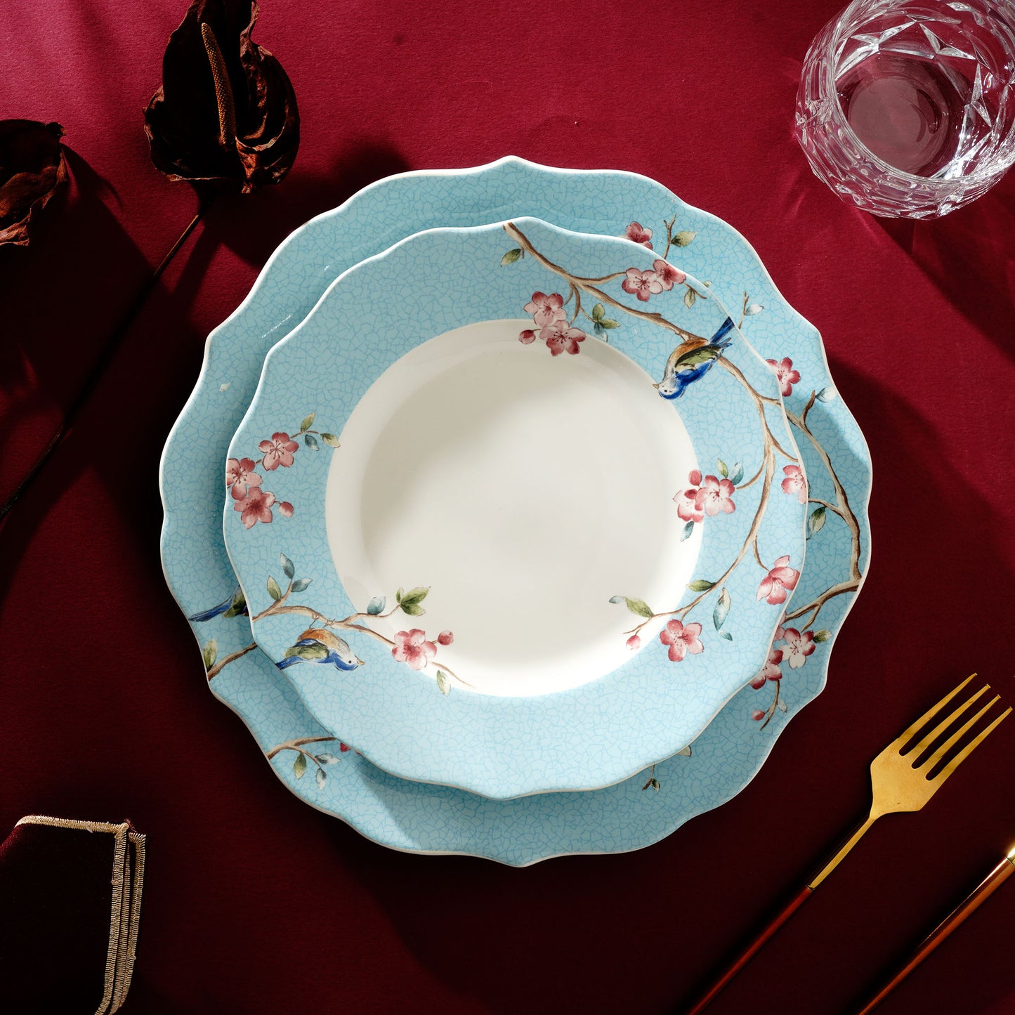 Side Plate Victorian Romance - Vintage Floral Style Fine Porcelain Side Plates (Set of 6)