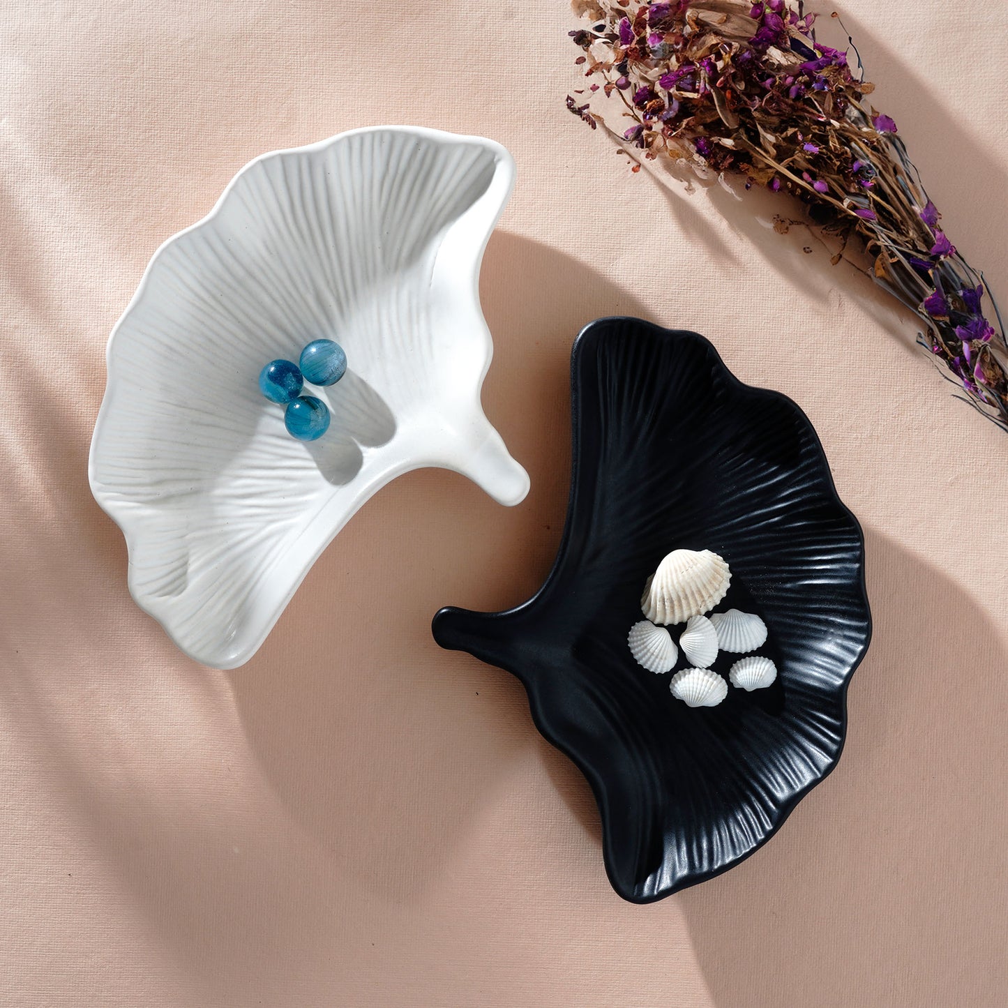 Platter Petal Platter Fine Porcelain Leaf Shaped Platter & Snack Plate - White