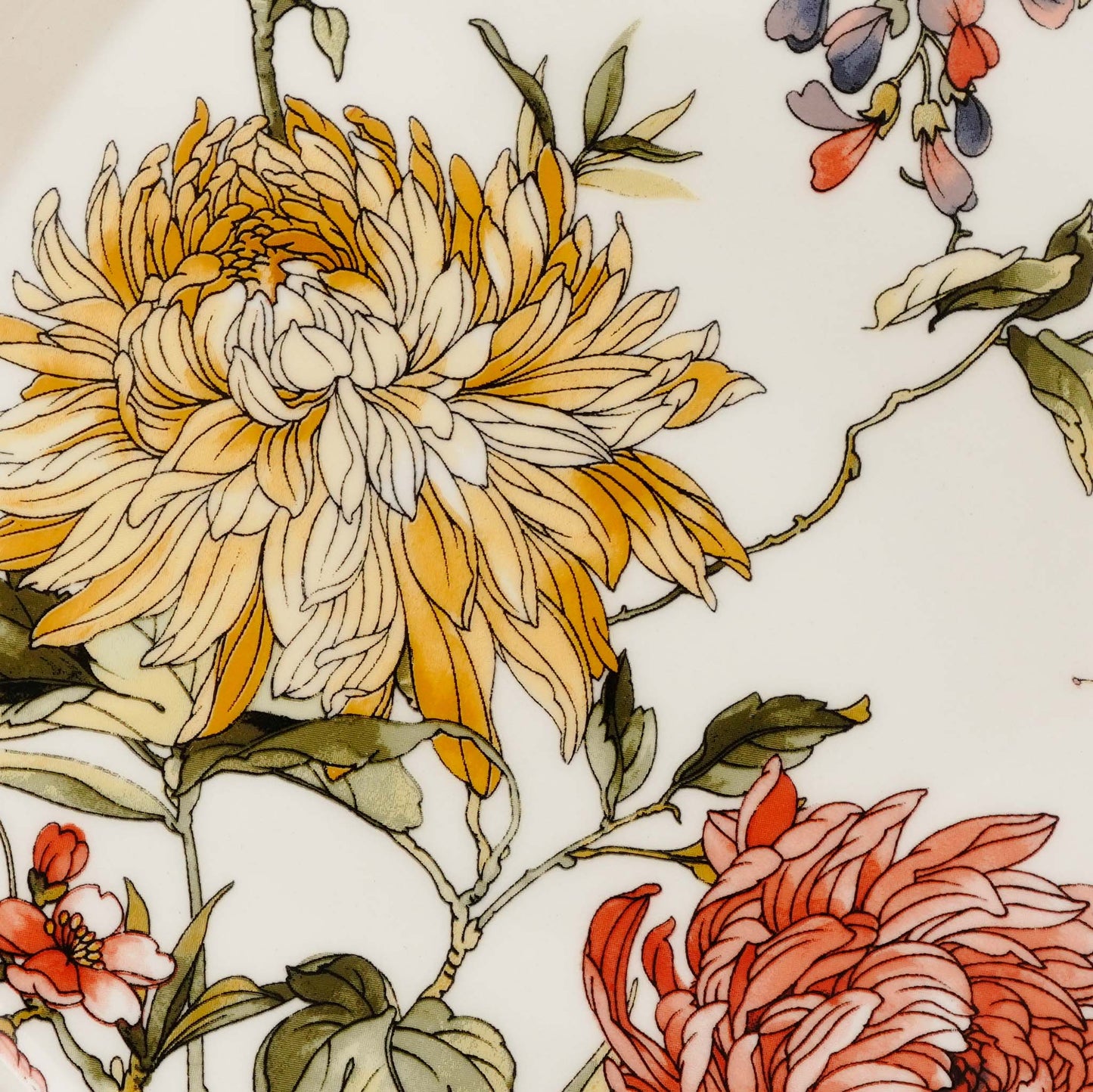 Dinner Plate Blooming Reverie - Floral Style Fine Porcelain Dinner Plates (Set of 4)