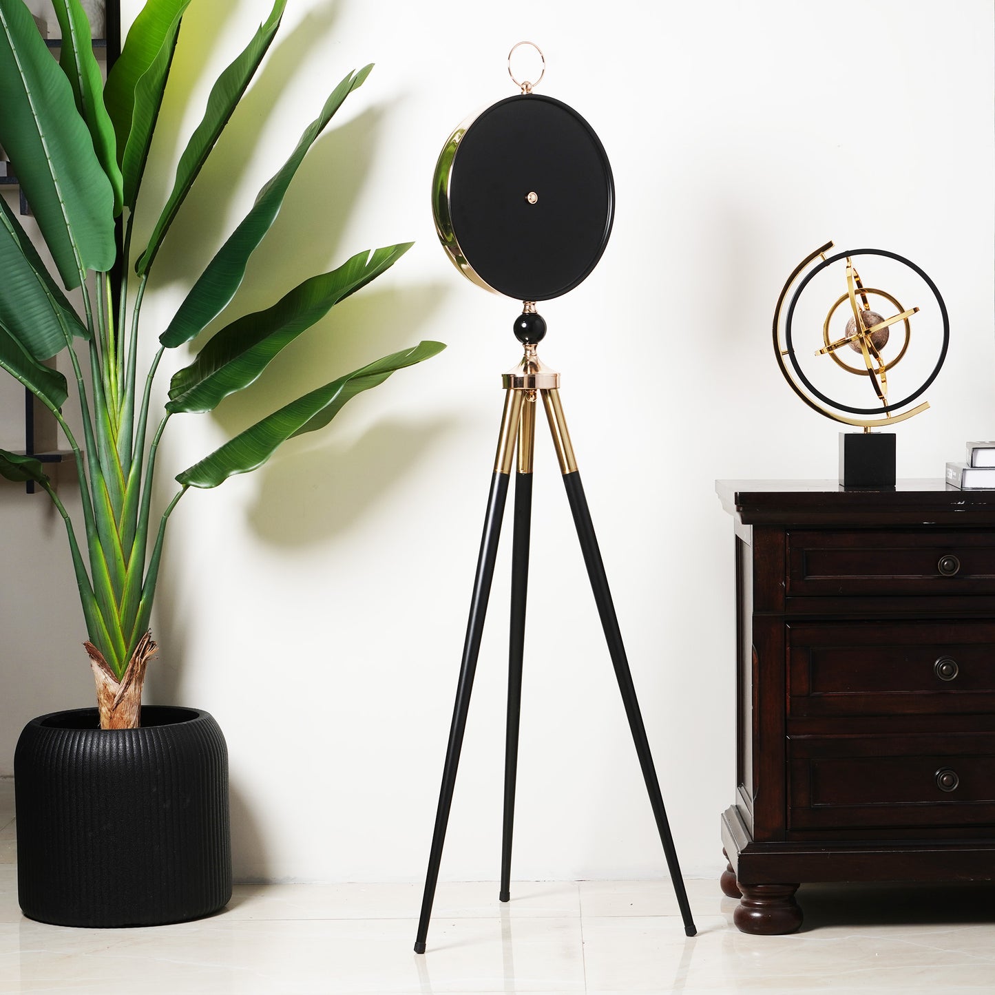 Artisanal Timecraft - Designer Floor Clock with Moving Gears Mechanism - Green & Gold - Style 2