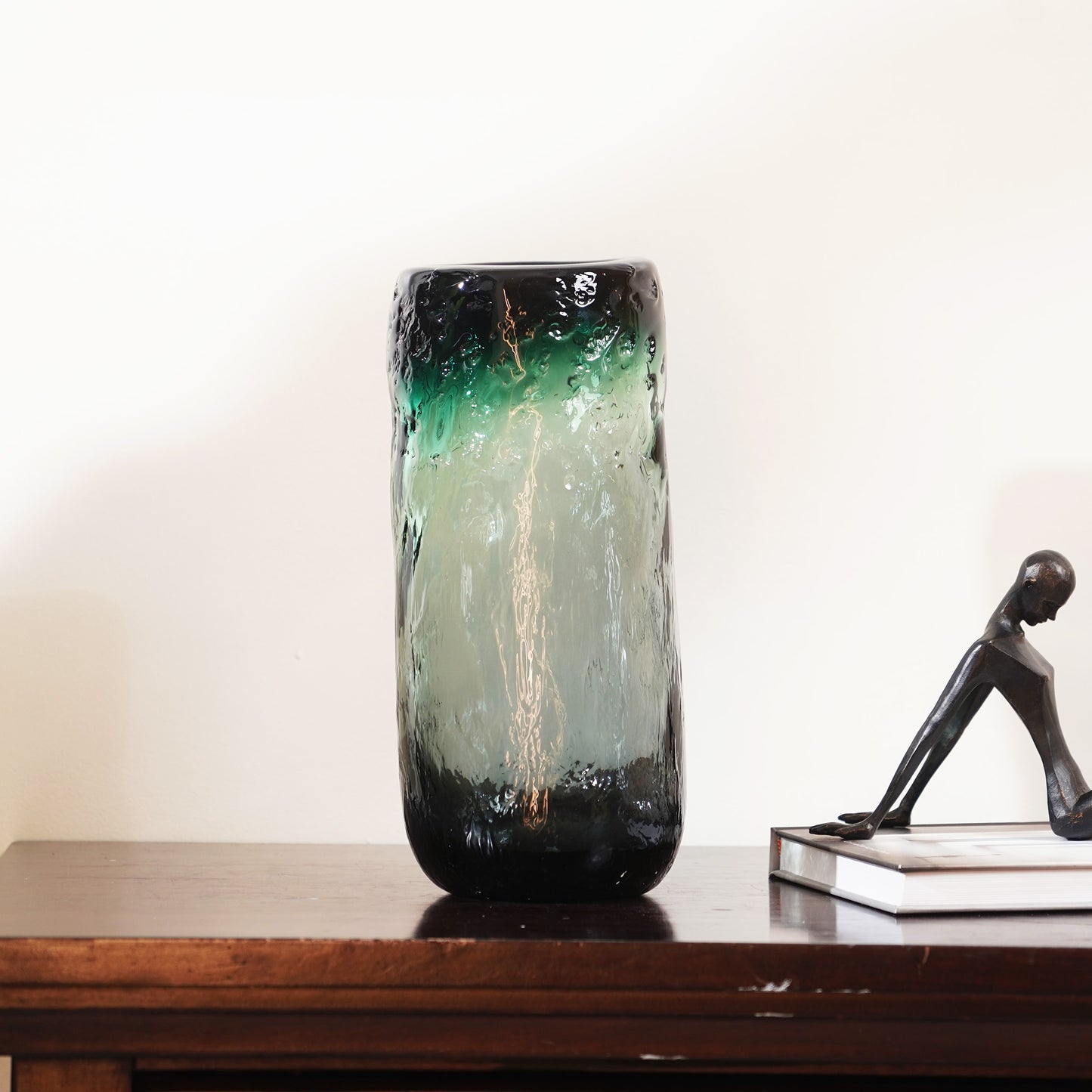 Table Vase Emerald Reverie - Green Glass Table Vase