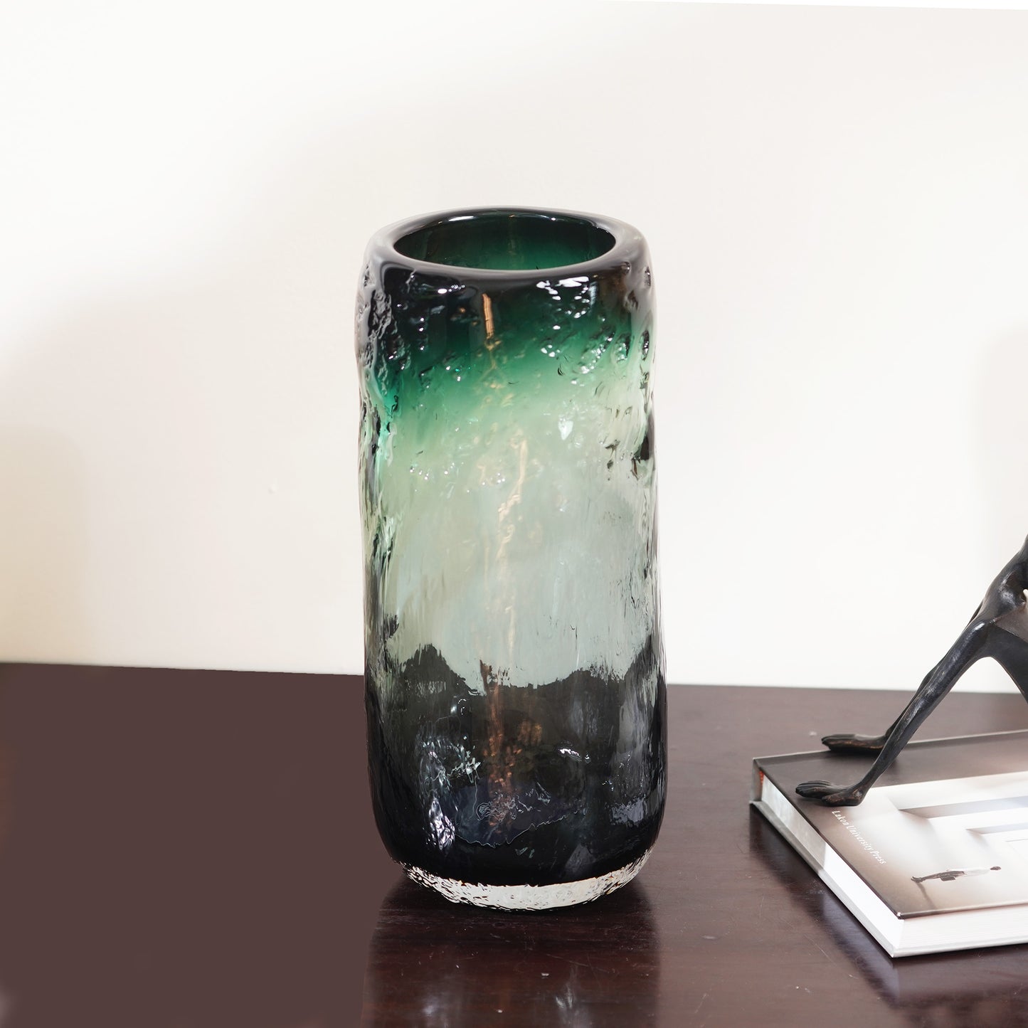 Table Vase Emerald Reverie - Green Glass Table Vase
