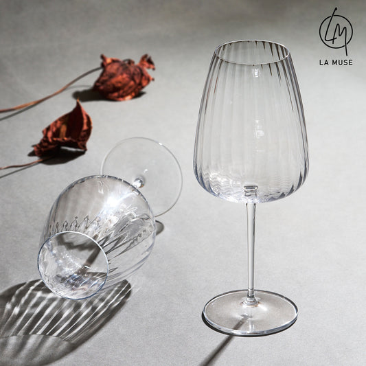 Wine Glass Merlot Majesty - Fluted Wine Glasses Set (700 ml)