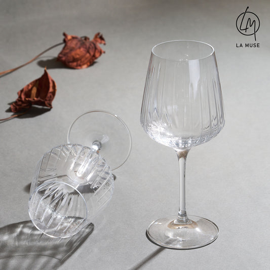 Wine Glass Merlot Majesty - Fluted Wine Glasses Set (510 ml)