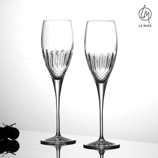 Wine Glass Diamond Drizzle - Champagne Glasses Set (220 ml)