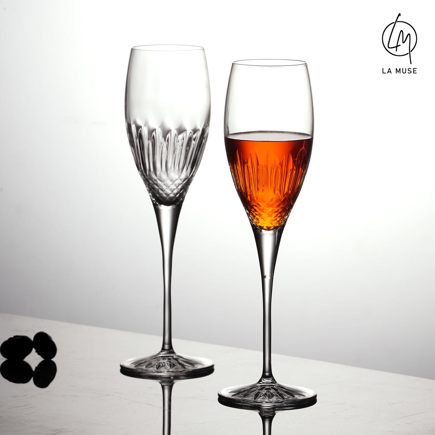 Wine Glass Diamond Drizzle - Champagne Glasses Set (220 ml)