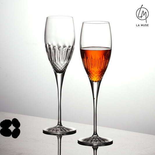 Wine Glass Diamond Drizzle - Champagne Glasses Set (220 ml)