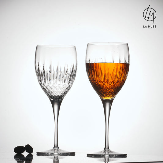Wine Glass Diamond Drizzle - Wine Glasses Set (520 ml)