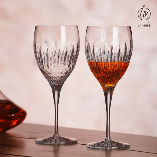 Wine Glass Diamond Drizzle - Wine Glasses Set (520 ml)