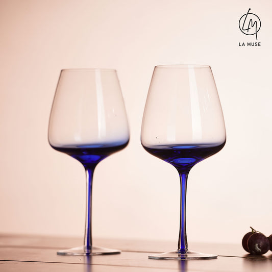 Wine Glass Royal Rhapsody - Blue Wine Glasses Set (570 ml)