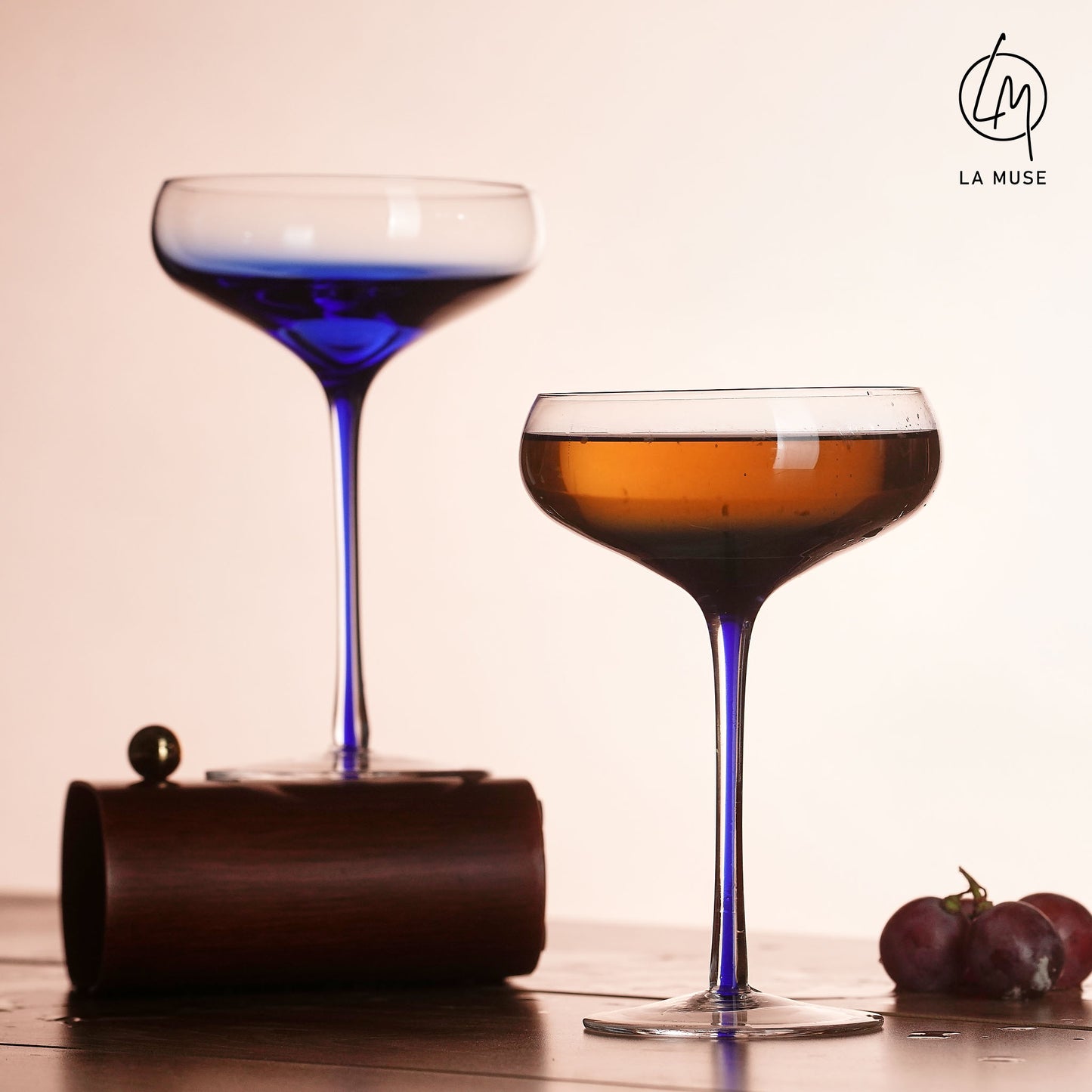 Cocktail Glass Royal Rhapsody - Blue Cocktail Glasses Set (230 ml)