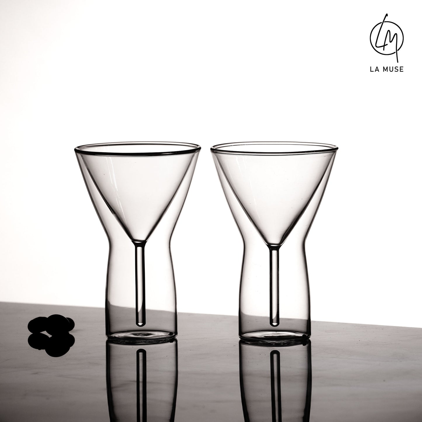 Cocktail Glass Martini Mirage - Double Wall Cocktail Glasses (180 ml) (Set of 2)