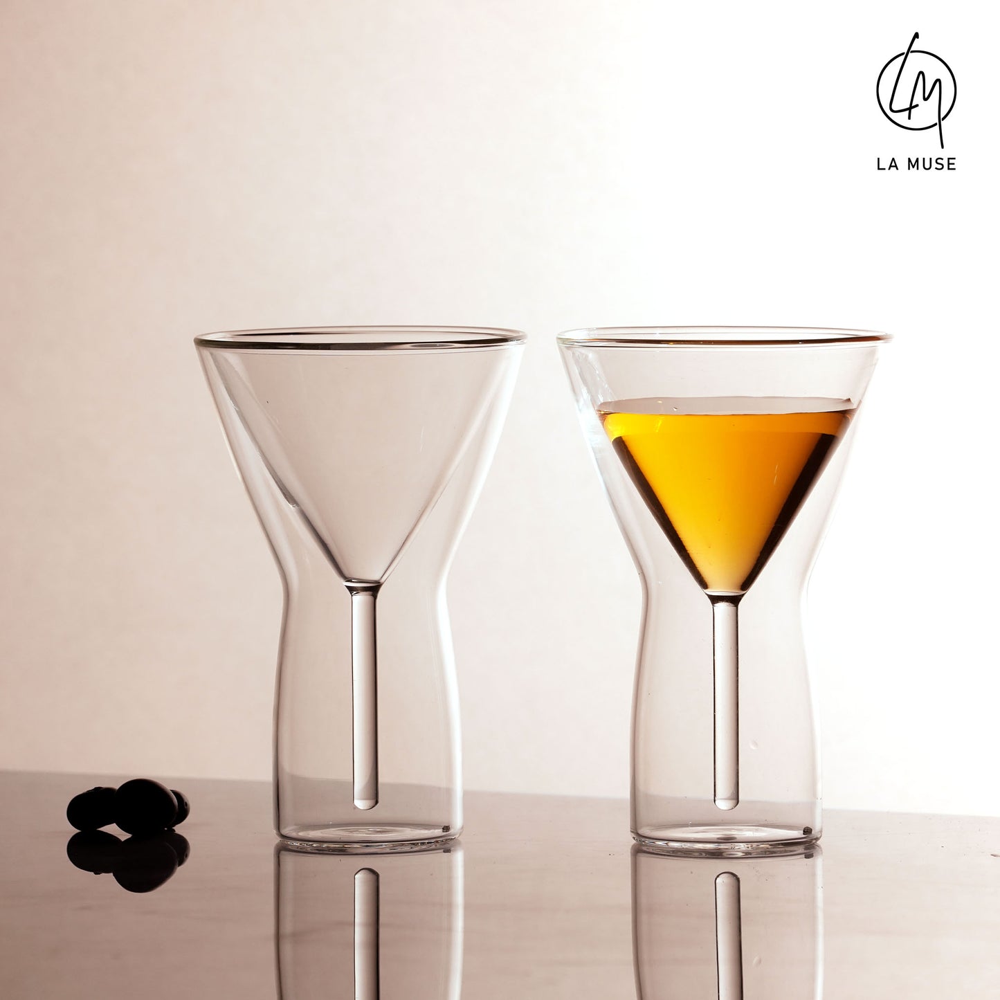 Cocktail Glass Martini Mirage - Double Wall Cocktail Glasses (180 ml) (Set of 2)