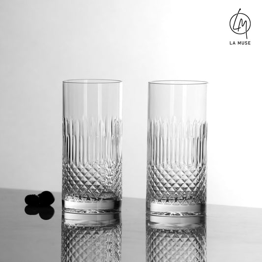 Tumblers Diamond Drizzle - Tumbler Cocktail Glasses Set (480 ml)