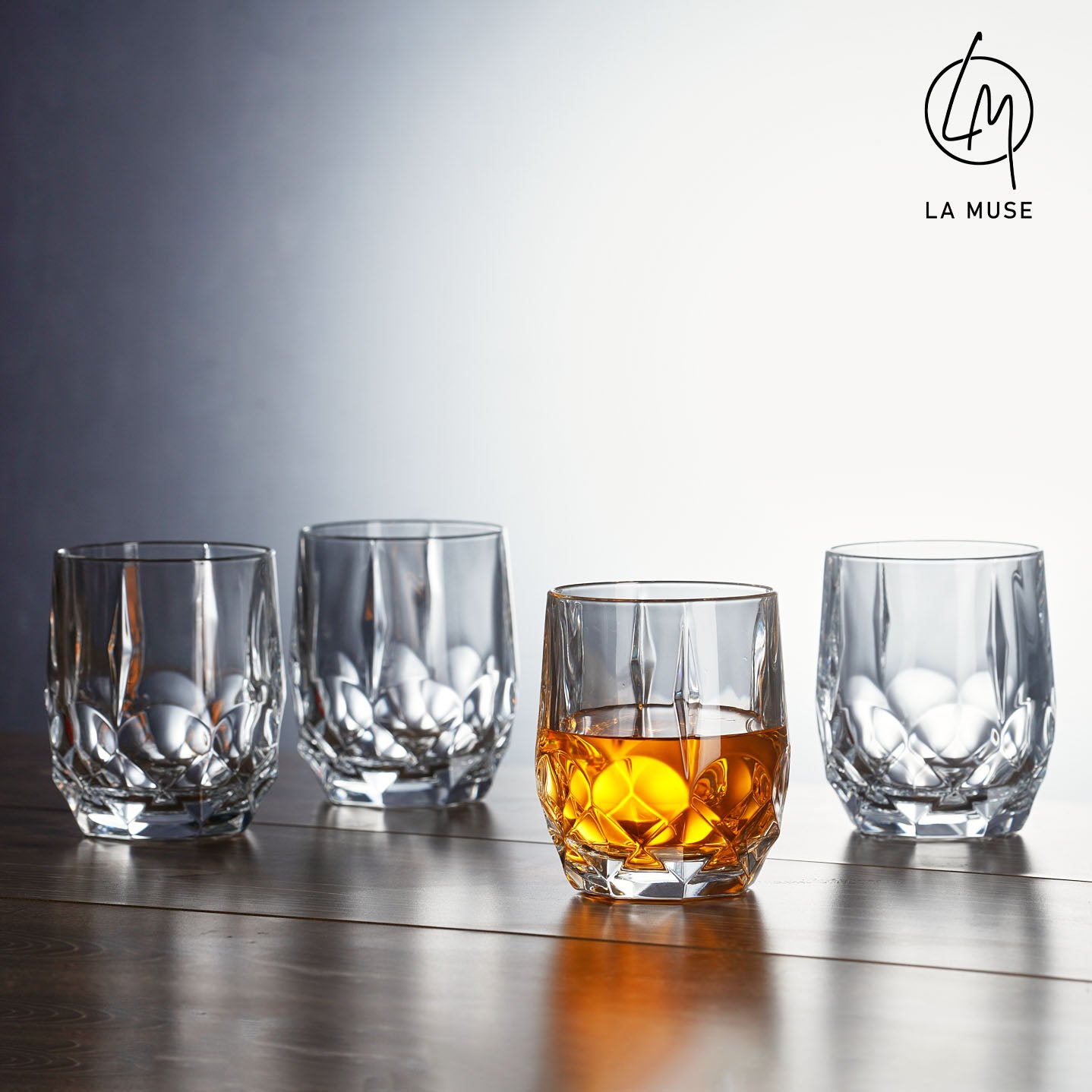 Crystal Maze - Tumbler Whiskey Glasses Set (346 ml)