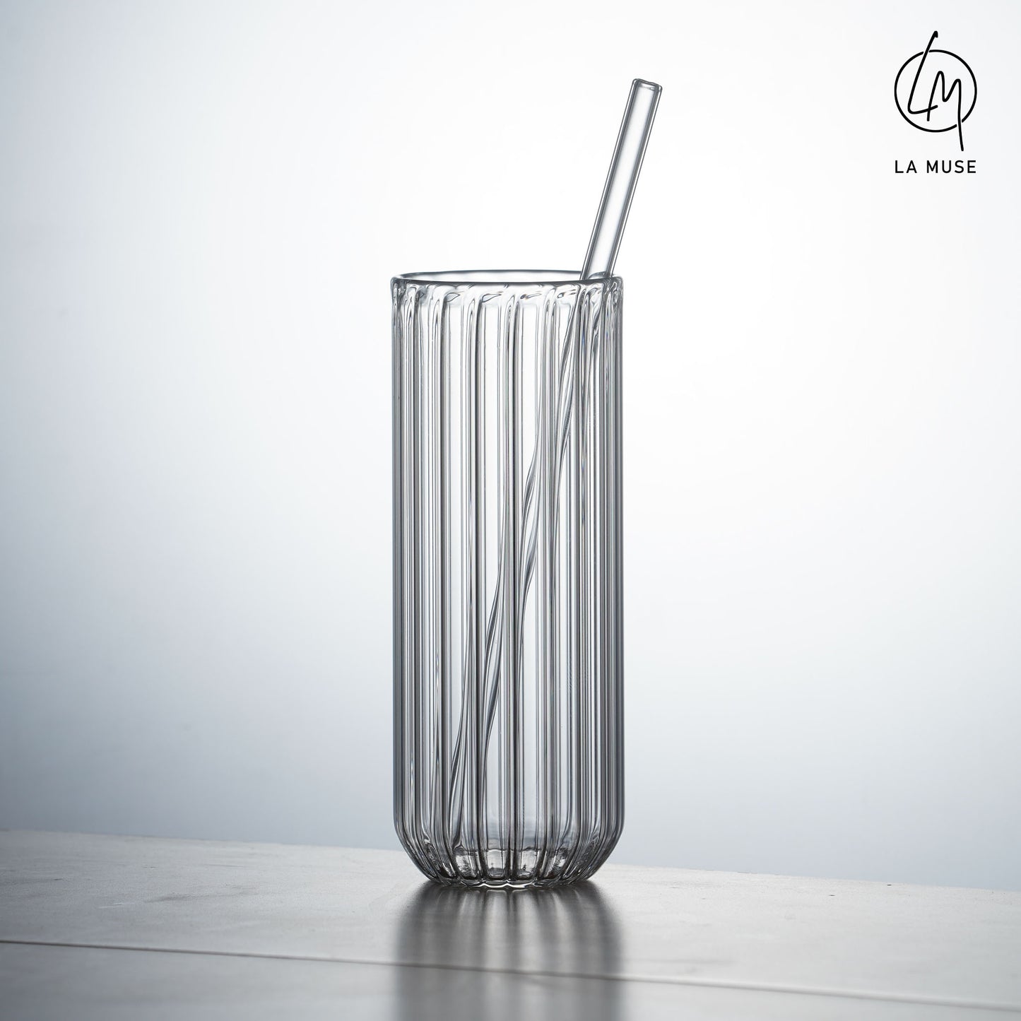 The Time-Traveller - Cocktail Glasses with Glass Straw (Set of 2) (300 ml)