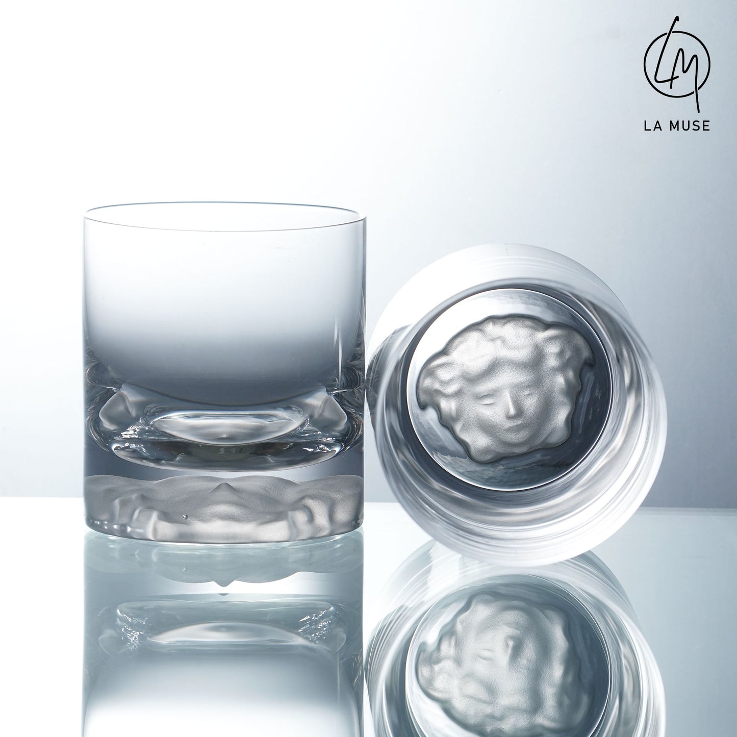 Whiskey Glass The Virgin Goddess - Medusa Inspired Tumbler Whiskey Glasses Set of 2 (380 ml)