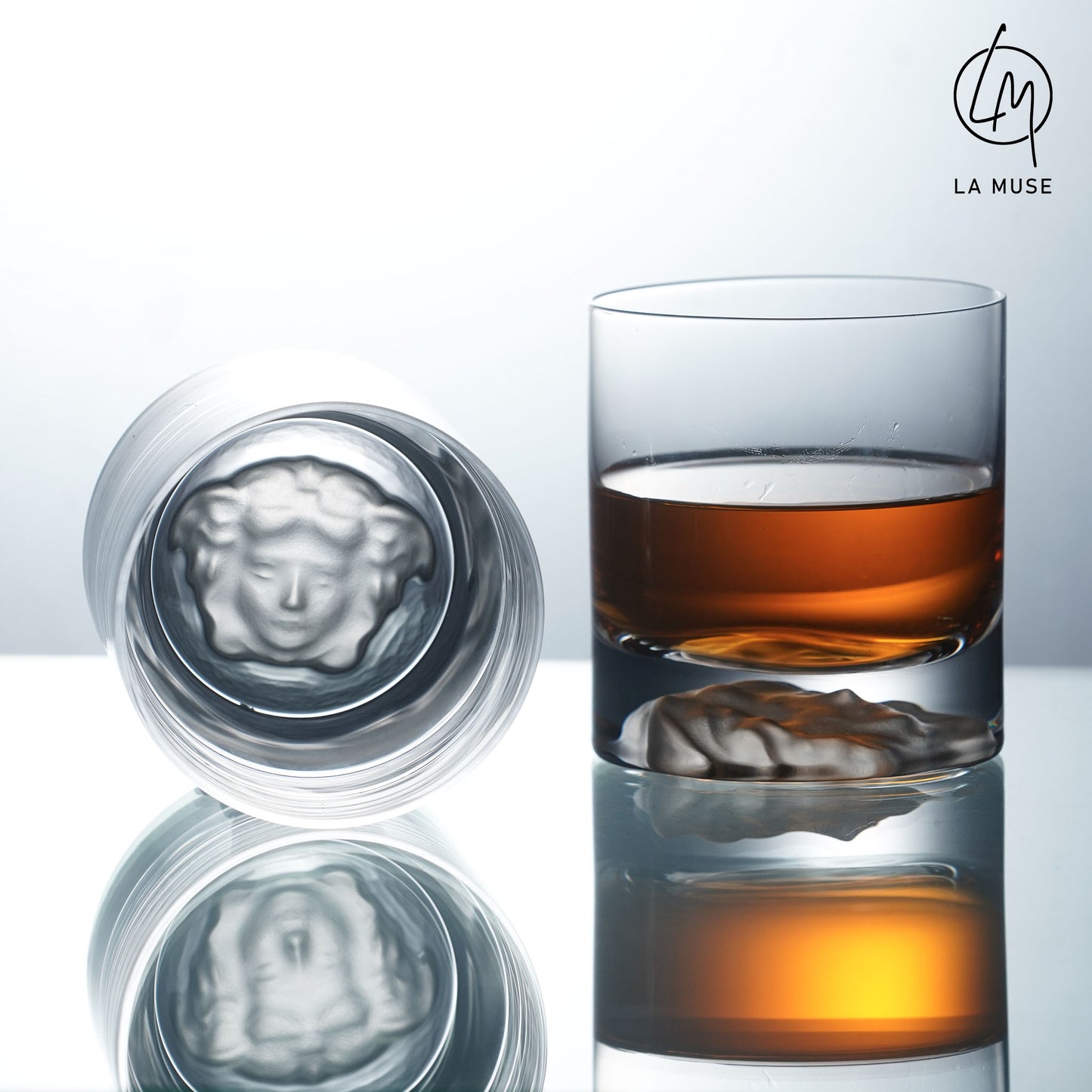 Whiskey Glass The Virgin Goddess - Medusa Inspired Tumbler Whiskey Glasses Set of 2 (380 ml)