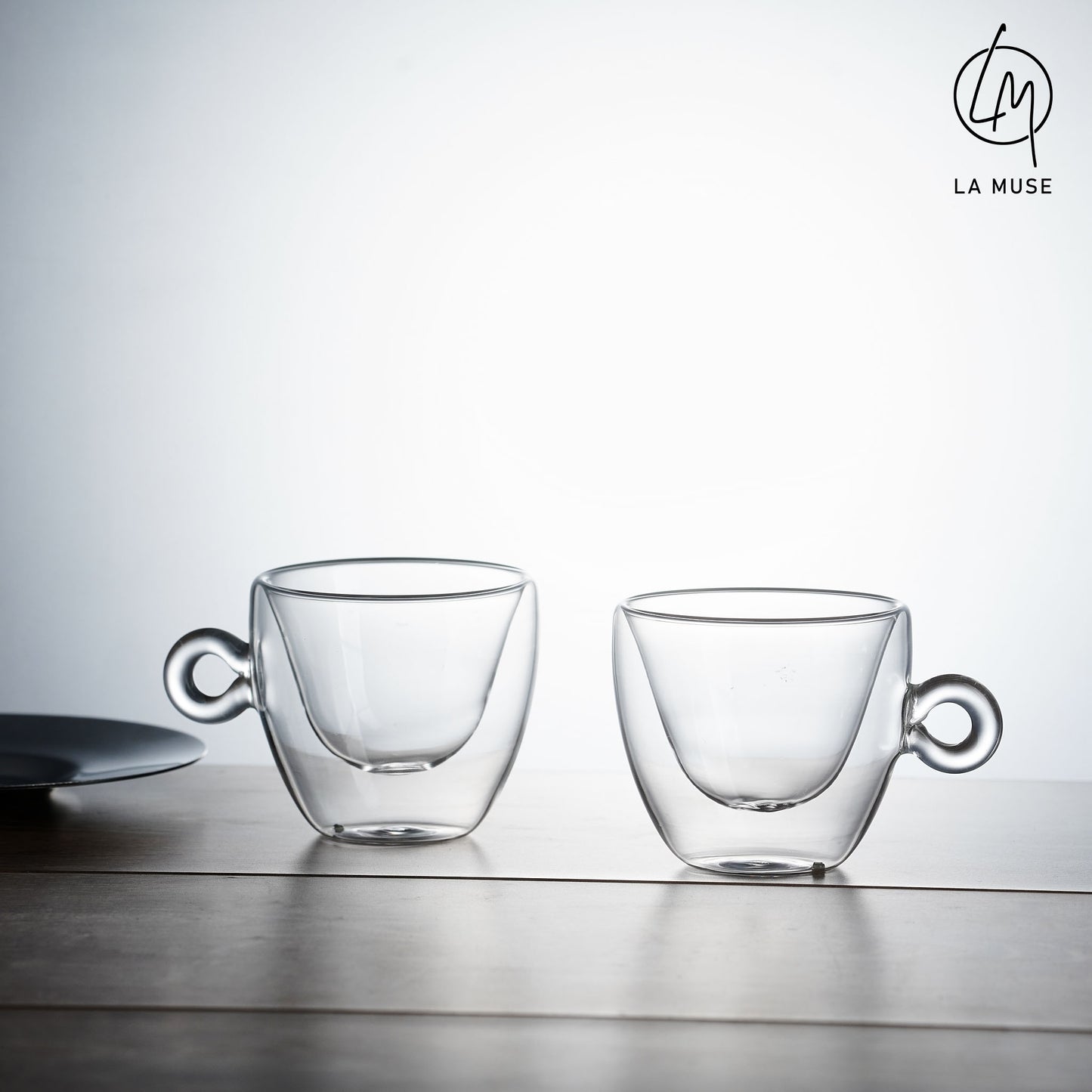 Coffee Cup Miss Mocha - Glass Coffee Cups & Saucers Set of 4 (165 ml)