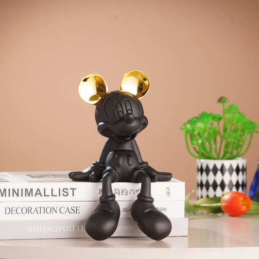 Showpiece Glimpses of Innocence - Mickey & Minnie Mouse Table Showpiece - Black & Gold
