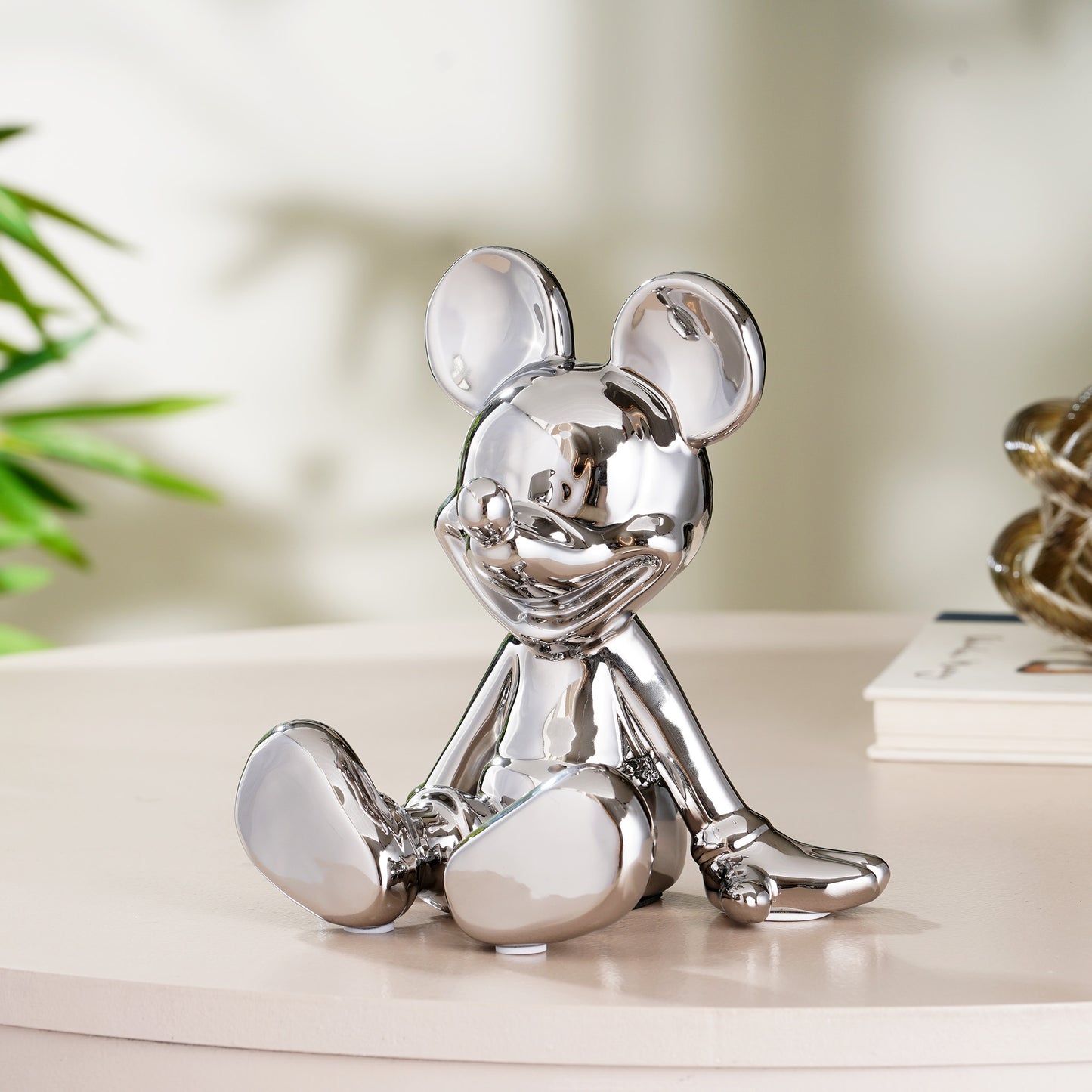 Showpiece Glimpses of Innocence : Ceramic Mickey Mouse Table Showpiece - Silver