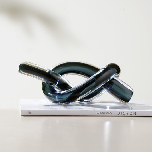 Showpiece The Infinity Loop Glass Abstract Knot Table Showpiece