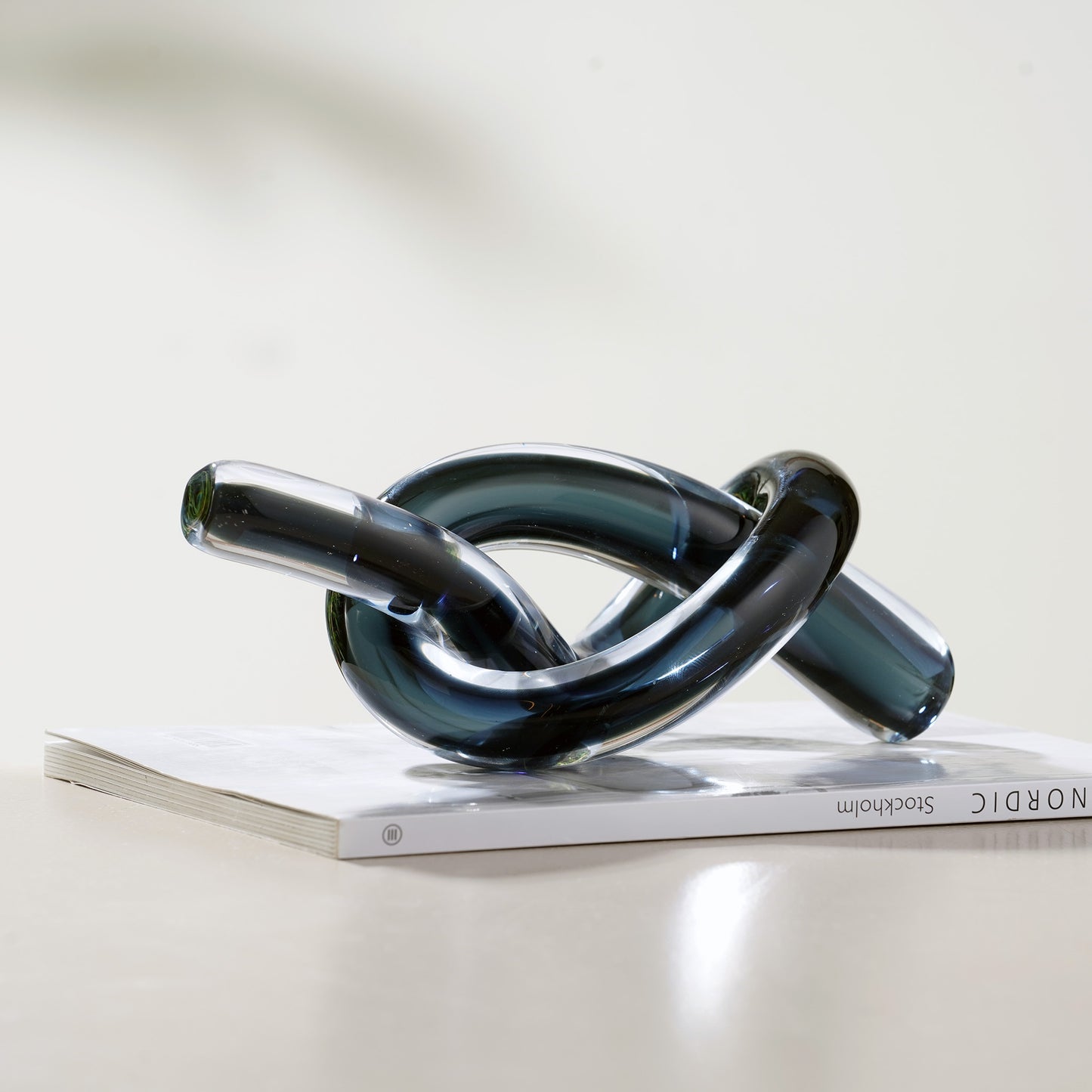 Showpiece The Infinity Loop Glass Abstract Knot Table Showpiece