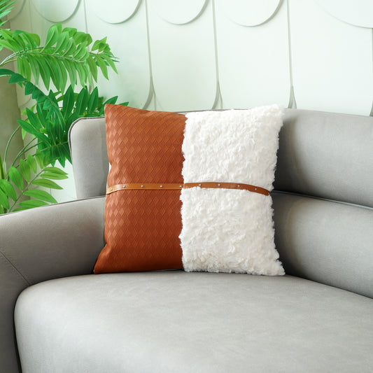 Cushion Cover Sheepish Chic - Fur & Leather Cushion Cover