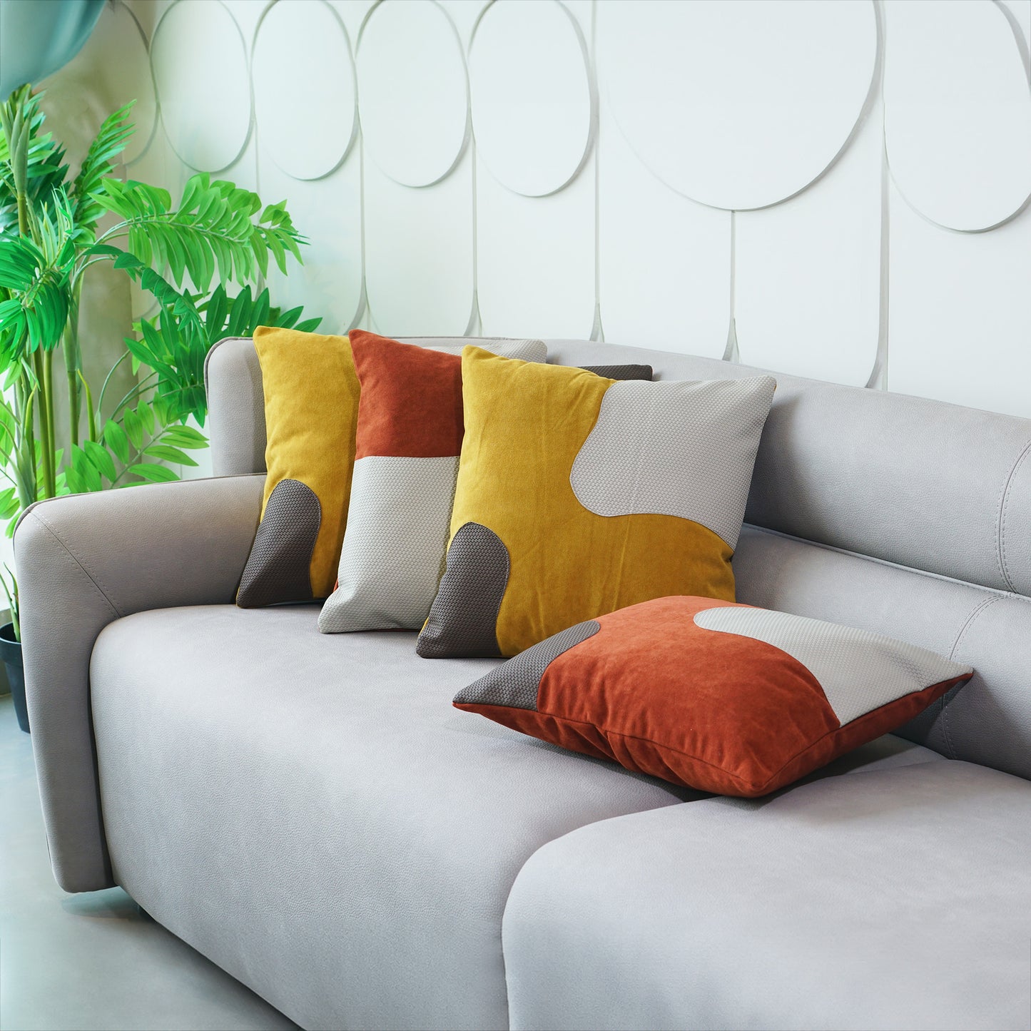 Cushion Cover Color Clash - Leather & Suede Cushion Cover