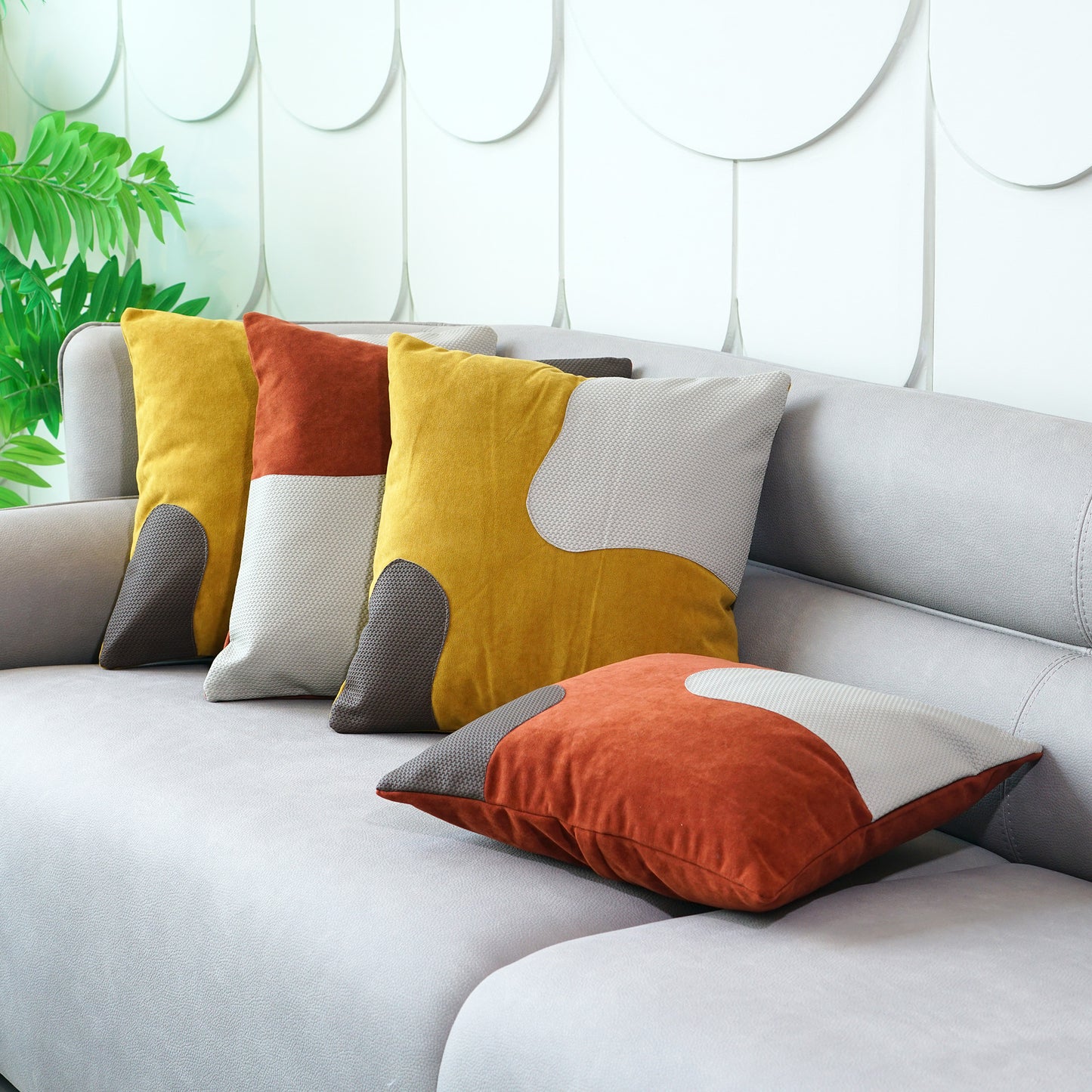 Cushion Cover Color Clash - Leather & Suede Cushion Cover