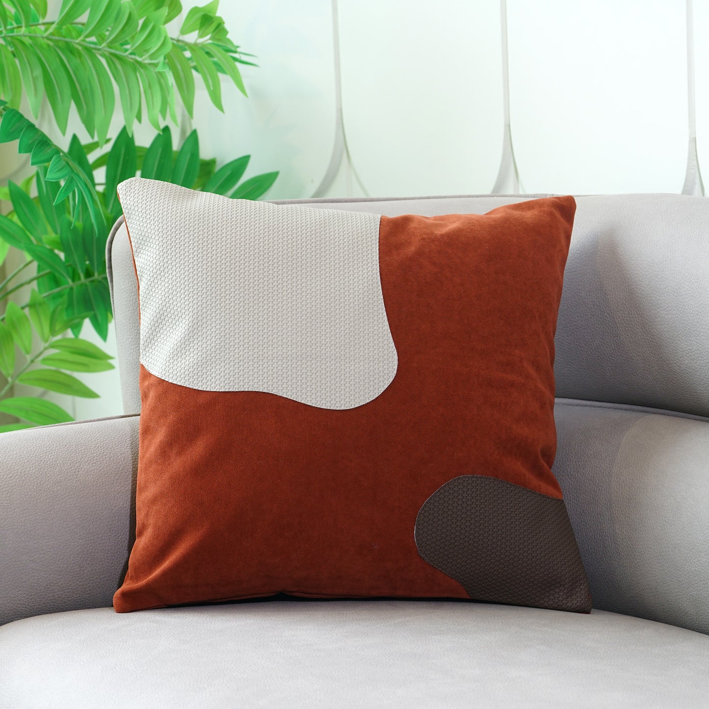 Cushion Cover Color Clash - Leather & Suede Cushion Cover
