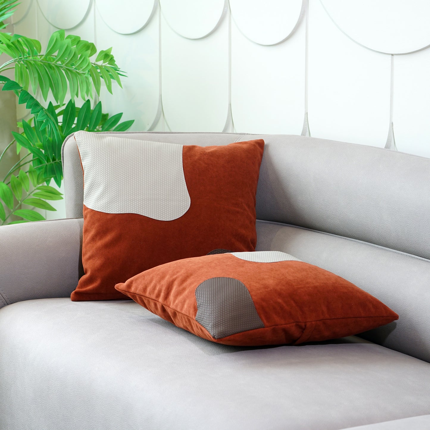 Cushion Cover Color Clash - Leather & Suede Cushion Cover
