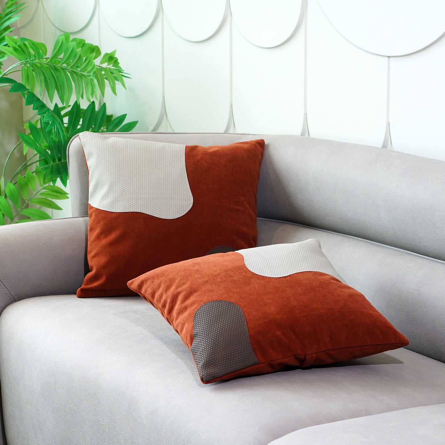 Cushion Cover Color Clash - Leather & Suede Cushion Cover