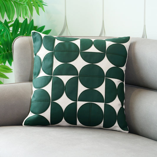 Cushion Cover Retro Revival - Leather & Cotton Cushion Cover